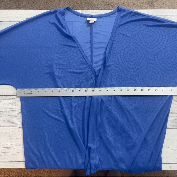 LuLaRoe Sheer Blue High Low Kimono Small - Picture 5 of 6